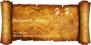 Halpert Huba névjegykártya